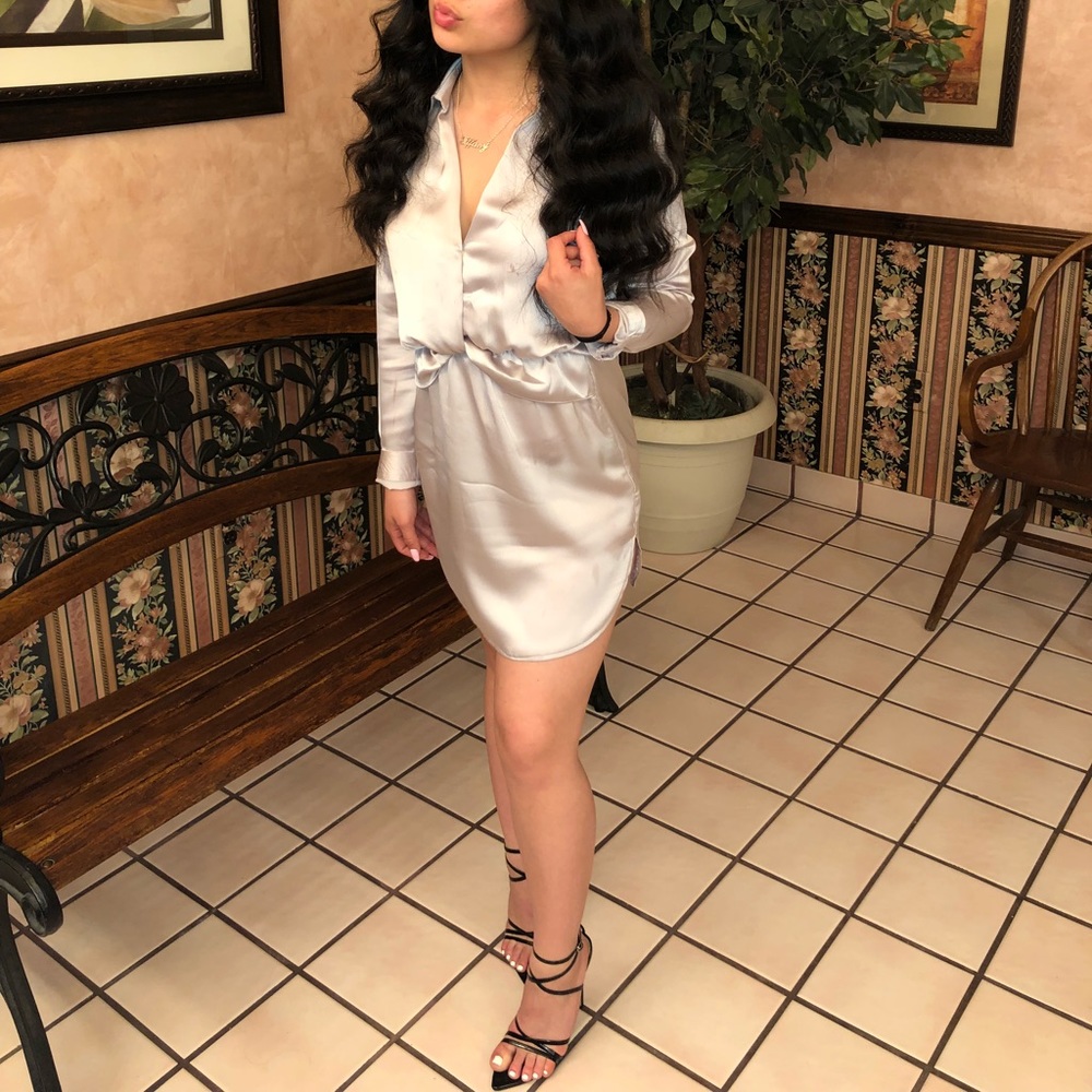 Satin wrap dress